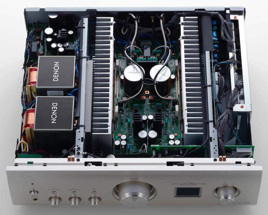 denon pma 1700ne integrated amplifier silver top open